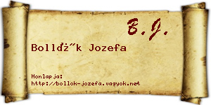 Bollók Jozefa névjegykártya